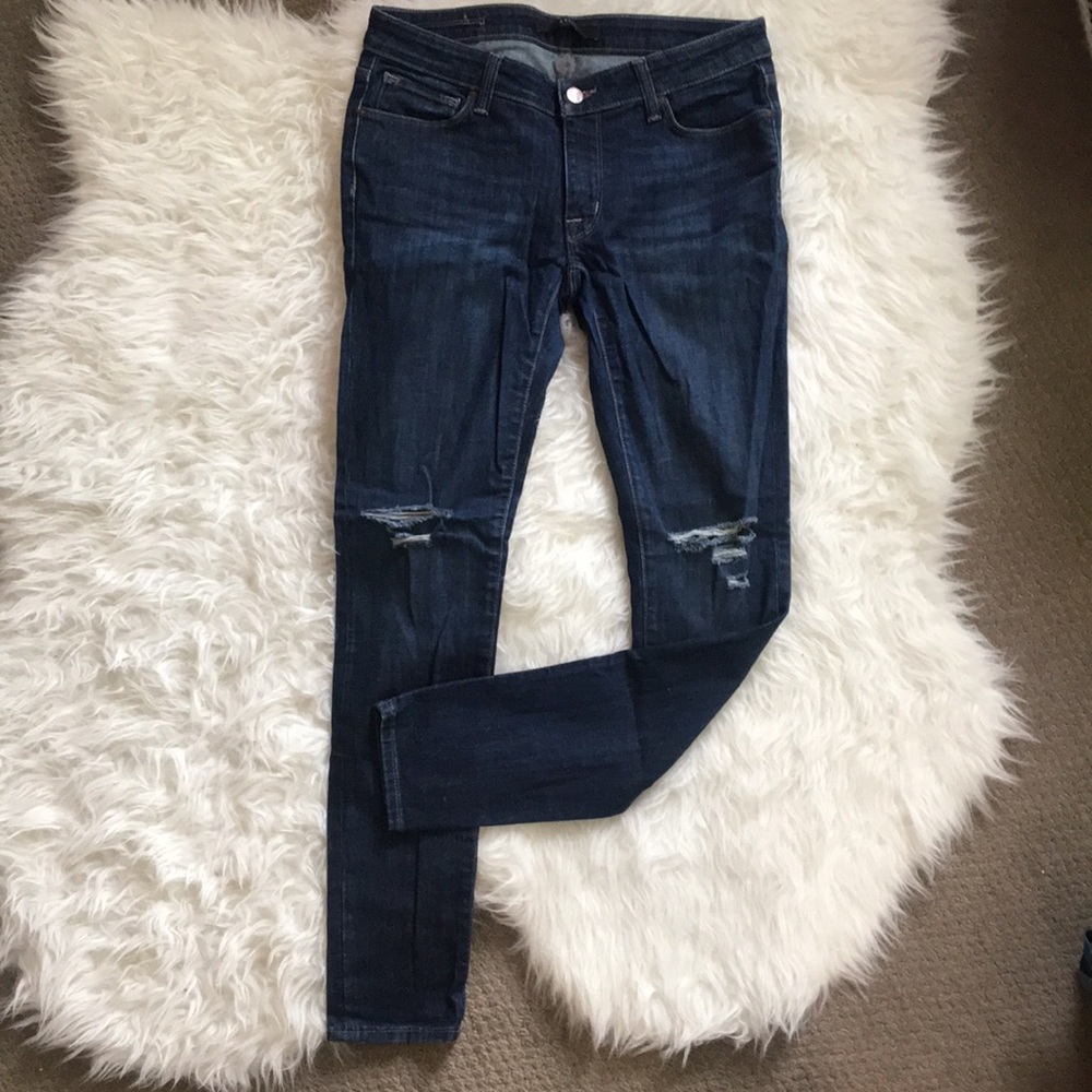 DSTLD low rise distressed denim